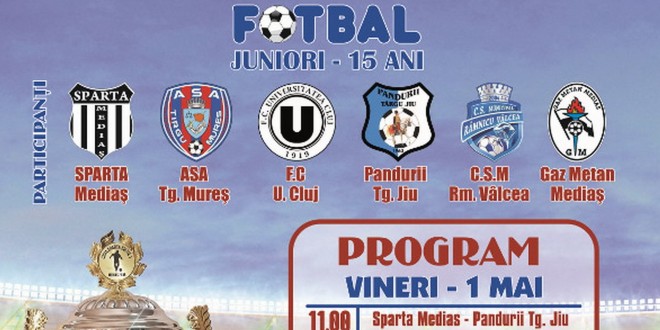 Juniorii 2000  ai clubului Pandurii vor participa la turneul „CUPA SPARTA” de la Mediaş în perioada 1-2 mai