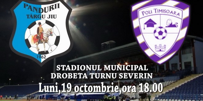 PANDURII TV / PANDURII TÂRGU JIU – ACS POLI TIMISOARA ,LUNI 19 OCTOMBRIE, ORA 18:00