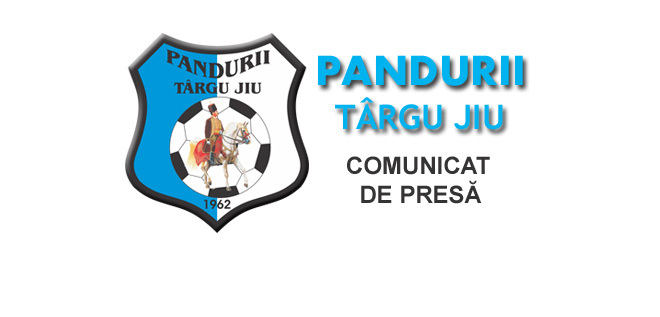 COMUNICAT / Clubul Pandurii Târgu Jiu anunţă că au fost testaţi pozitiv  la COVID-19 şapte jucători iar două teste au fost neconcludente