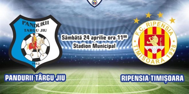 LIGA II / Grupa A Play-out / Etapa 5-a / Pandurii Târgu Jiu vs Ripensia Timișoara / Pandurii Târgu Jiu vă invită să susţineţi echipa achiziţionând bilete online, virtuale, pentru meciul cu Ripensia Timişoara