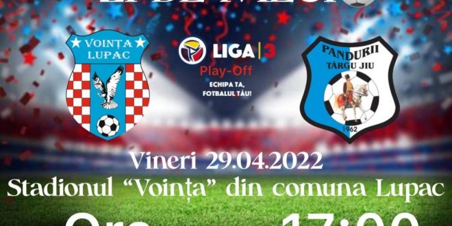 ETAPA A 5-A PLAY-OFF / Pandurii Târgu Jiu a pierdut meciul disputat în deplasare cu Voinţa Lupac, scor 2-1